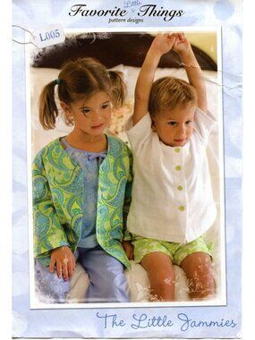 The Little Jammies Sewing Pattern L005 Pajamas For Kids Sizes 1-12 From Favorite